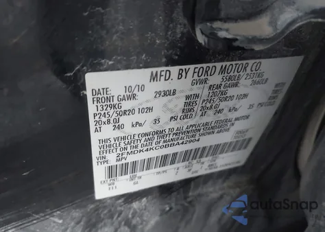 2011 Ford Edge Limited z USA, uszkodzony, nr VIN 2FMDK4KC0BBA42904